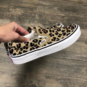 Vans Off The Wall Cheetah Print Slip ON Shoes Women Size 5.5, Men 4, EUC